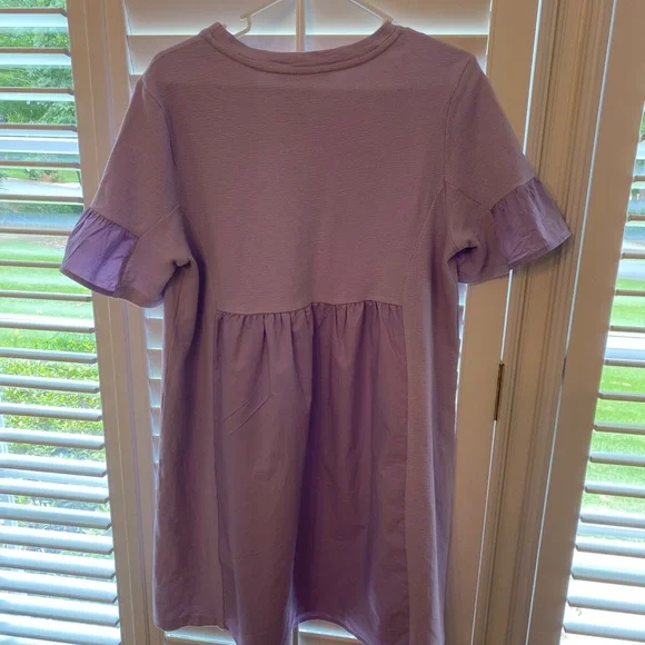 English Factory Solid Mini Dress, lilac, size large - Picture 5 of 7